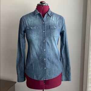 Denim Snap Button Down